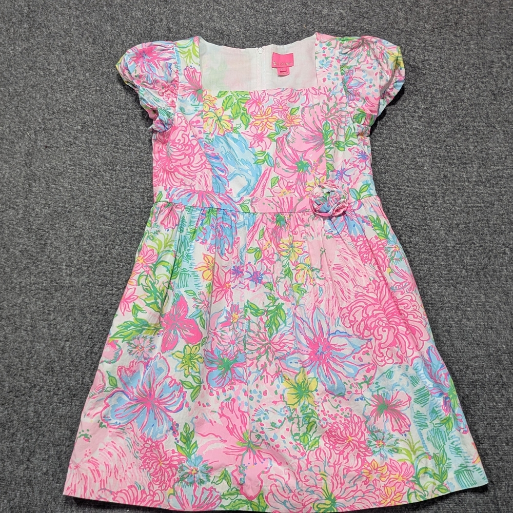 Lilly Pulitzer Girls Dress Floral Mini Katrina Cottagecore‎ Coquette Easter